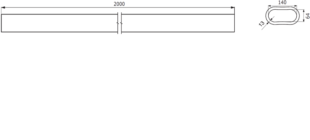 Isolation tube 140x60x13 Renson