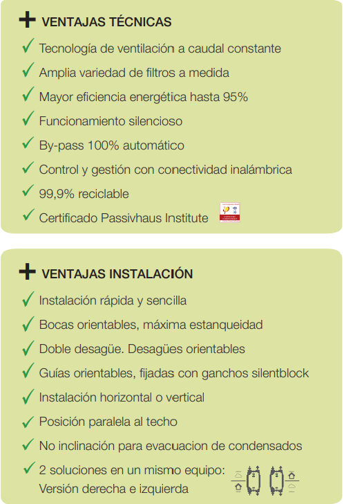 GRUPO DOBLE FLUJO SIBER EVO1 BP SIN MANDO 150 M3/H