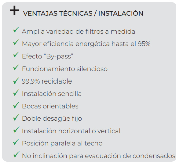 GRUPO DOBLE FLUJO SIBER DF BASIC CON MANDO 150M3/H