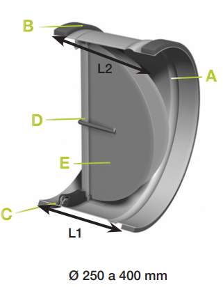 VALVULA ANTI-RETORNO Ø250MM METÁLICA
