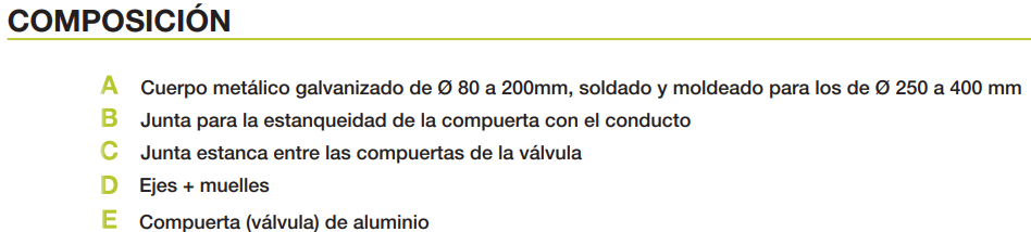VÁLVULA ANTI RETORNO Ø80MM METÁLICA Siber