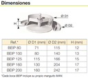 BOCA EXTRACCIÓN/INSUFLACIÓN Ø160MM CON CONECTOR