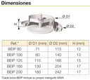 BOCA EXTRACCIÓN/INSUFLACIÓN Ø200MM CON CONECTOR