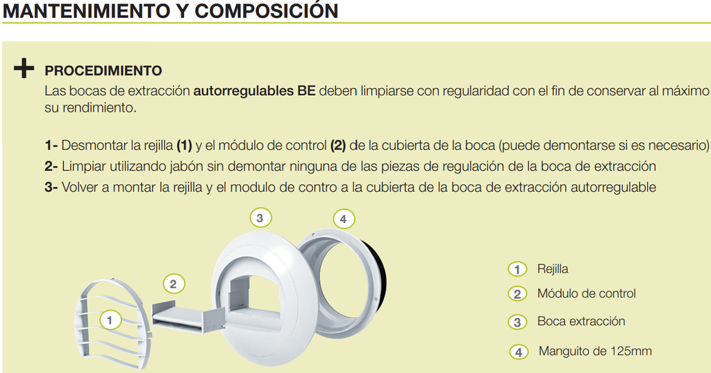 BOCA EXTRACCIÓN AUTO 90M3/HR SIN CONECTOR