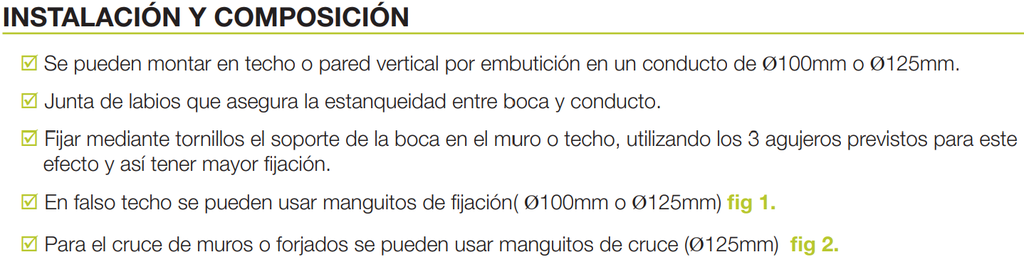 BOCA EXTRACCIÓN HIGRO 15/25M3/HR Ø125MM