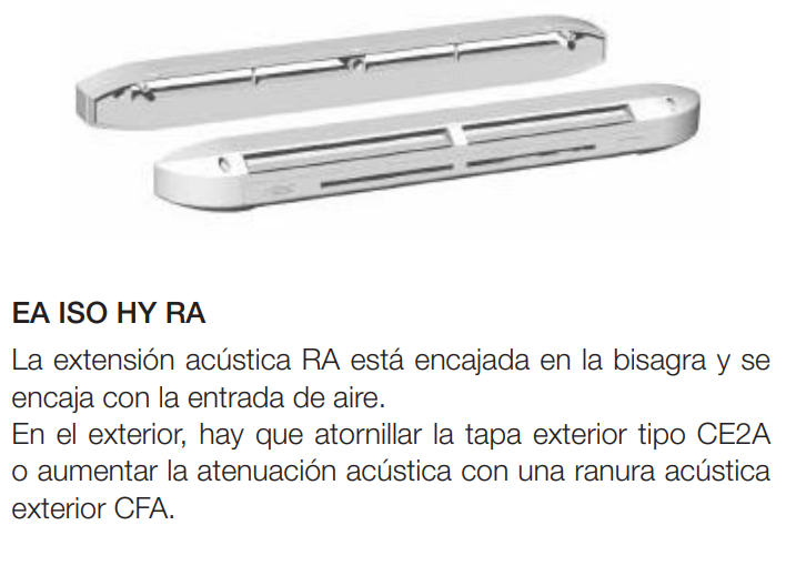 ENTRADA AIRE ACÚSTICA HIGRO 5/45M3/HR RAL 9016+RA