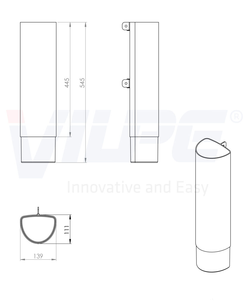 Prolongador Ø125 Poste Ross de 45cm Blanco 