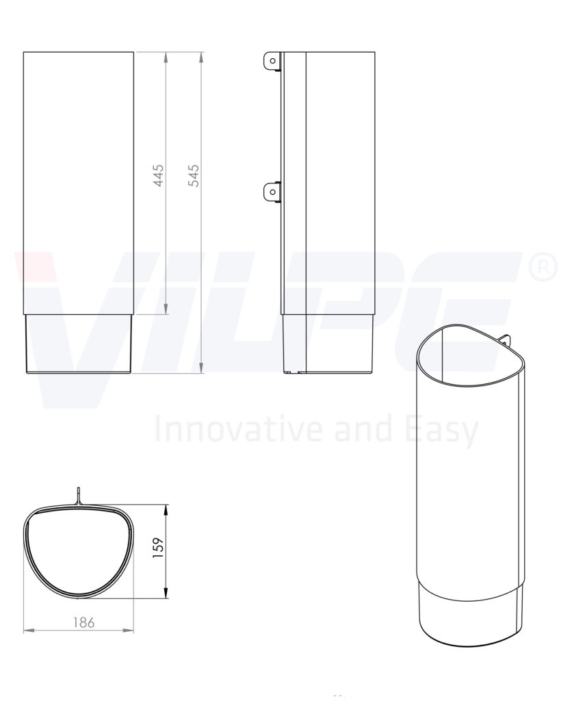 Prolongador Ø160 Poste Roos de 45cm Gris 