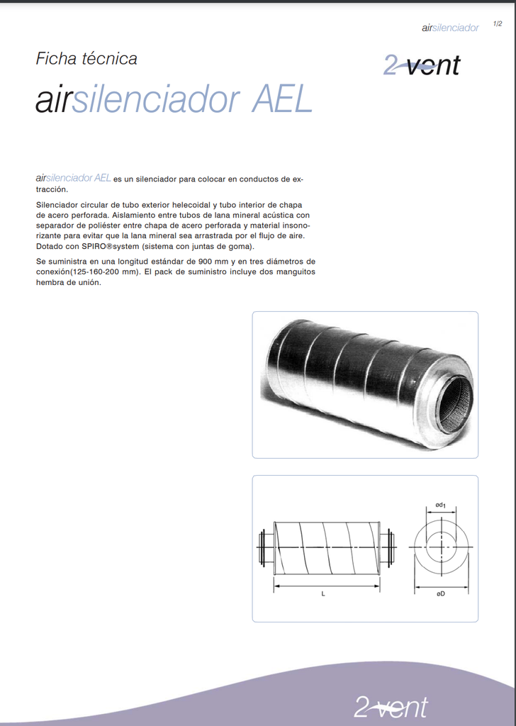 AEL Ø125mm L 300mm SILENCIADOR