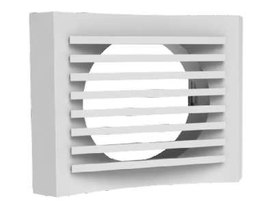 [TMM125] REJILLA METÁLICA MURAL Ø125MM BLANCA