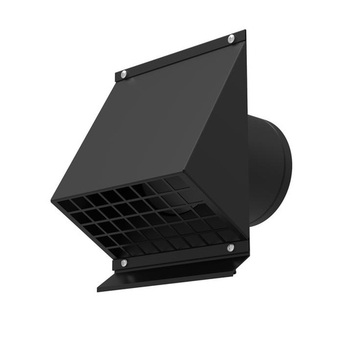 [9344] Campana para exterior con antirretorno ø150 Negro